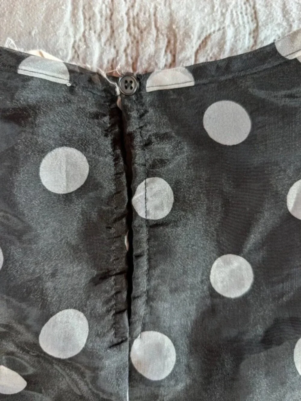 Polka Dot Double Ruffle Peplum Shirt